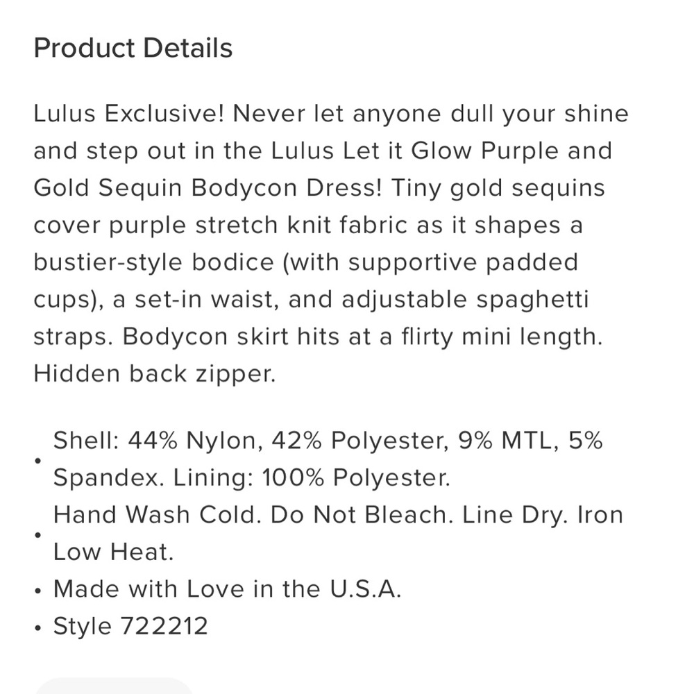 Lulu’s Bodycon gold shimmer sparkle mini dress small - Picture 5 of 6